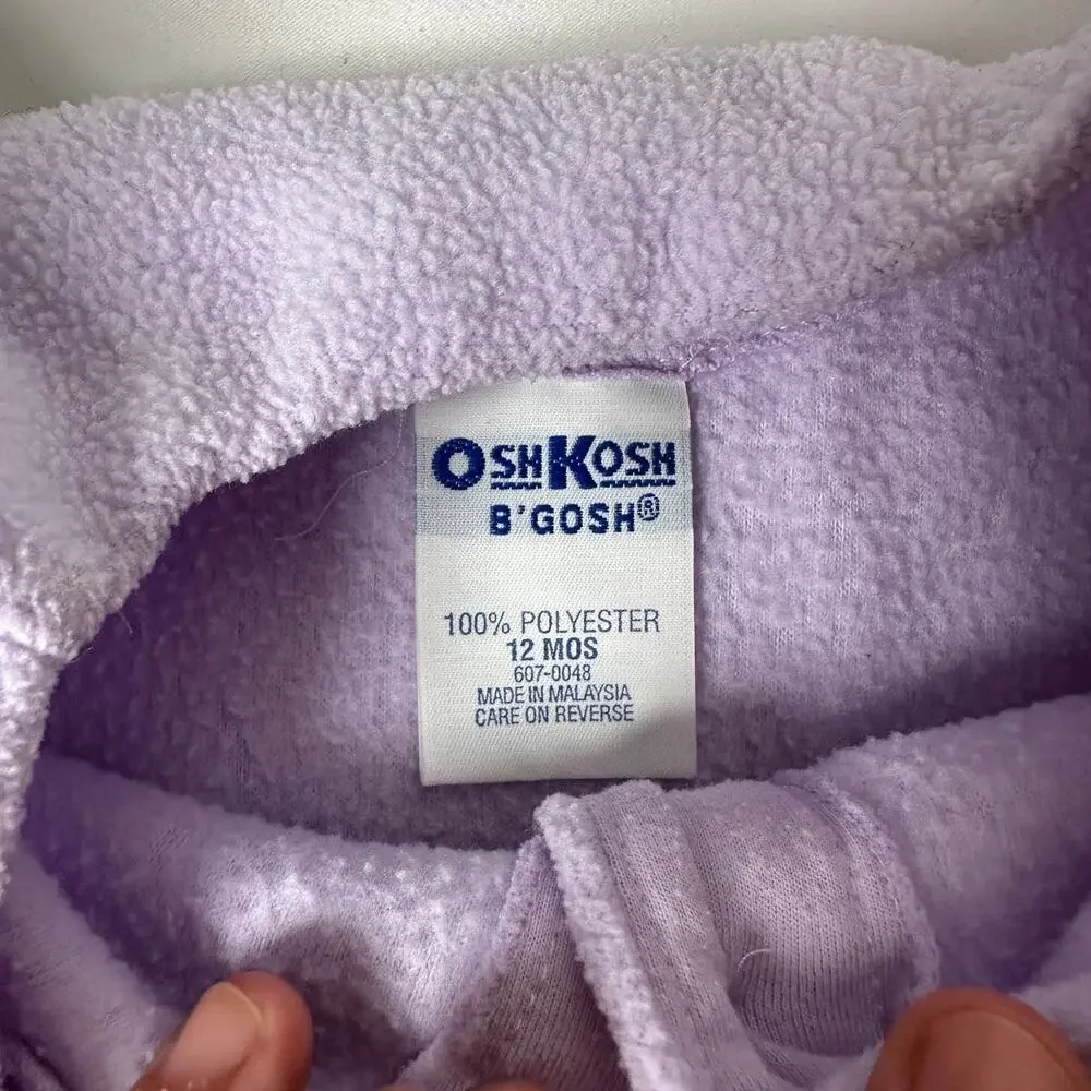 Vintage OshKosh B'Gosh Purple Floral Button Up Cardigan Sweater Sz 12 mo